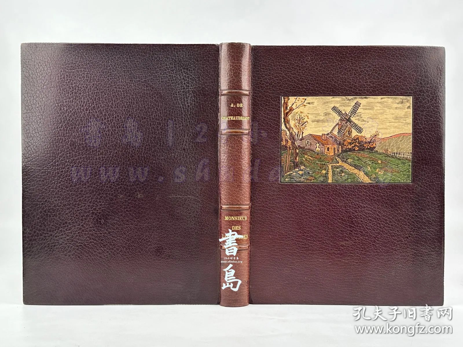 点击查看原图 限量190本之第126号!1929年法国巴黎《德·卢尔迪纳先生》Monsieur des Lourdines,法文,约八开本,全皮精装,镶皮彩画,附插匣,法国全能装帧大师 Hauttecoeur 装订,法国著名地域主义小说家阿尔封斯·德·夏多布里昂的处女作及成名作,凭此作荣获龚古尔文学奖,以诗意的笔触展现乡村生活、贵族精神和家庭的自我救赎,由著名色彩蚀刻大师亨利·茹尔丹创作全书彩色蚀刻铜版画22幅